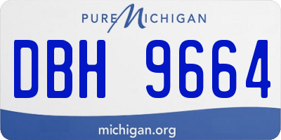 MI license plate DBH9664