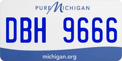 MI license plate DBH9666
