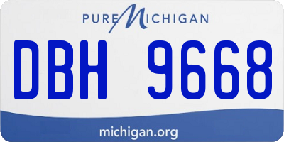 MI license plate DBH9668