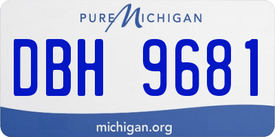 MI license plate DBH9681