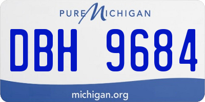 MI license plate DBH9684