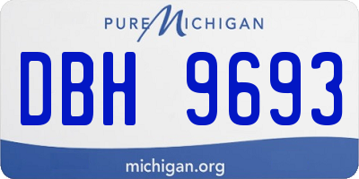 MI license plate DBH9693