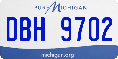 MI license plate DBH9702