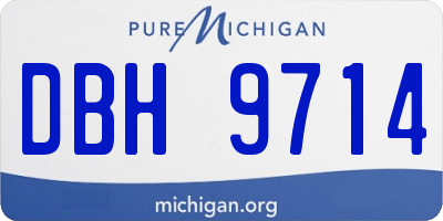 MI license plate DBH9714