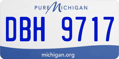 MI license plate DBH9717