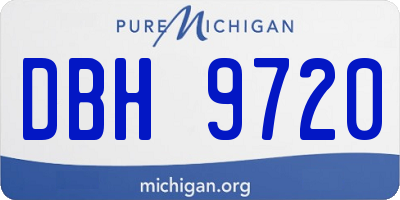 MI license plate DBH9720