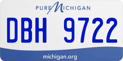 MI license plate DBH9722