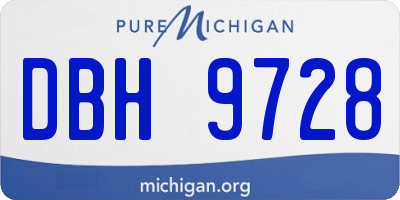 MI license plate DBH9728