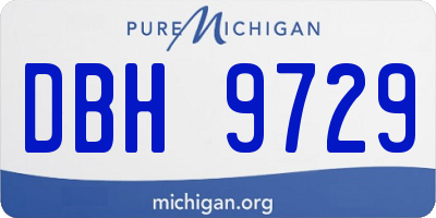 MI license plate DBH9729