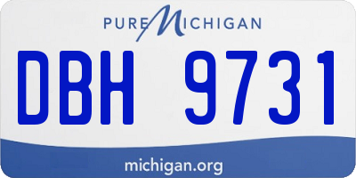 MI license plate DBH9731