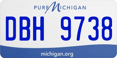 MI license plate DBH9738