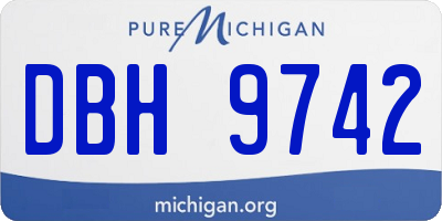 MI license plate DBH9742