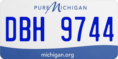 MI license plate DBH9744