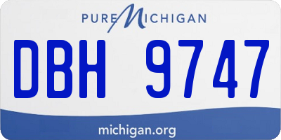 MI license plate DBH9747