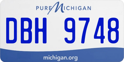 MI license plate DBH9748