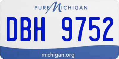 MI license plate DBH9752