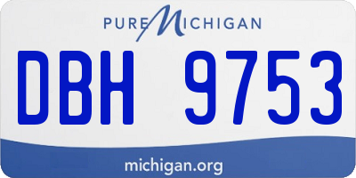 MI license plate DBH9753