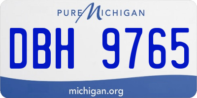 MI license plate DBH9765