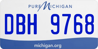 MI license plate DBH9768