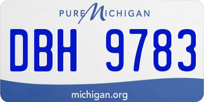 MI license plate DBH9783
