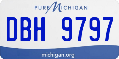 MI license plate DBH9797