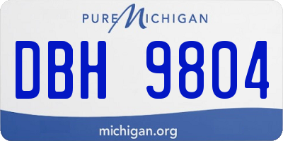 MI license plate DBH9804