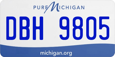 MI license plate DBH9805