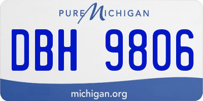 MI license plate DBH9806