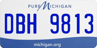 MI license plate DBH9813