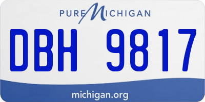 MI license plate DBH9817