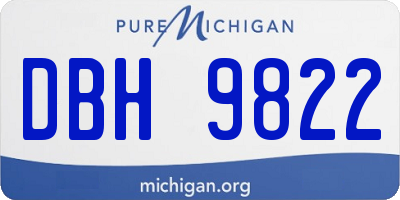 MI license plate DBH9822