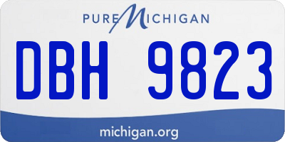 MI license plate DBH9823