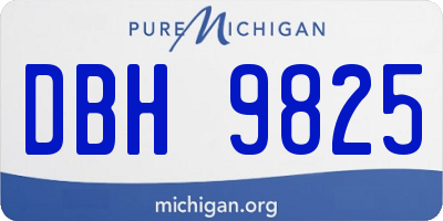 MI license plate DBH9825