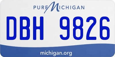 MI license plate DBH9826