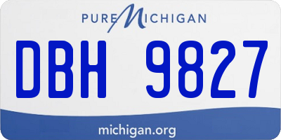 MI license plate DBH9827