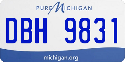 MI license plate DBH9831