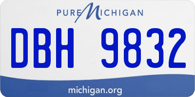 MI license plate DBH9832