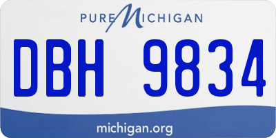 MI license plate DBH9834