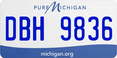 MI license plate DBH9836