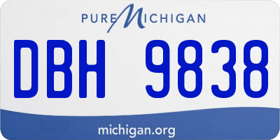 MI license plate DBH9838