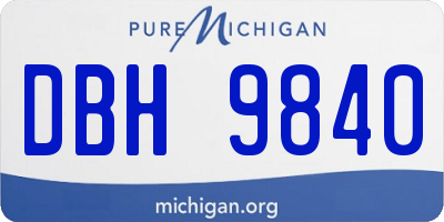 MI license plate DBH9840