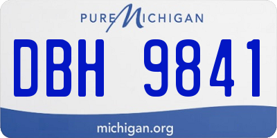 MI license plate DBH9841