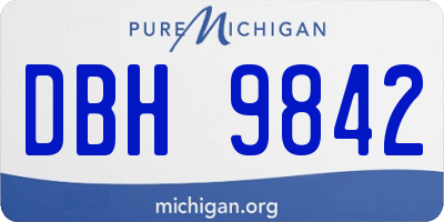 MI license plate DBH9842