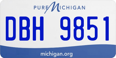 MI license plate DBH9851