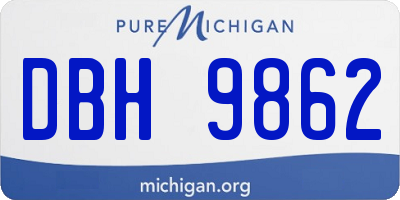 MI license plate DBH9862