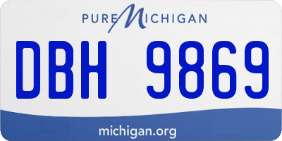 MI license plate DBH9869