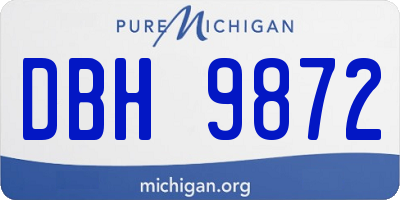 MI license plate DBH9872