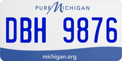 MI license plate DBH9876