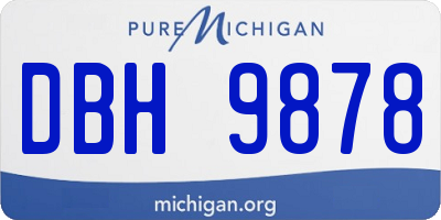 MI license plate DBH9878
