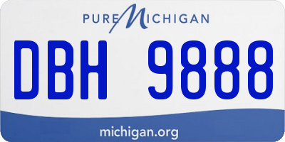 MI license plate DBH9888